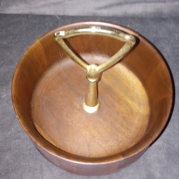 Vintage 60s Mid Century Modern Walnut Wood Nut Bowl EUC - Picture 2 of 8